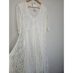 Vintage Together Cream Lace Maxi Dress 20 Ethereal Boho Fairy Whimsical Feminine